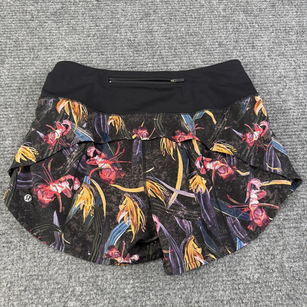 Lululemon Shorts Womens 8 Multicolor Floral Lined Running 3.5 In Inseam Athletic - Picture 7 of 8